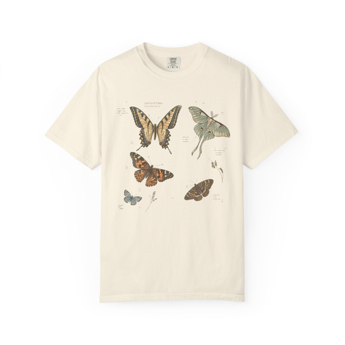 Lepidoptera — Vintage Butterfly & Moth Field Study Graphic Tee