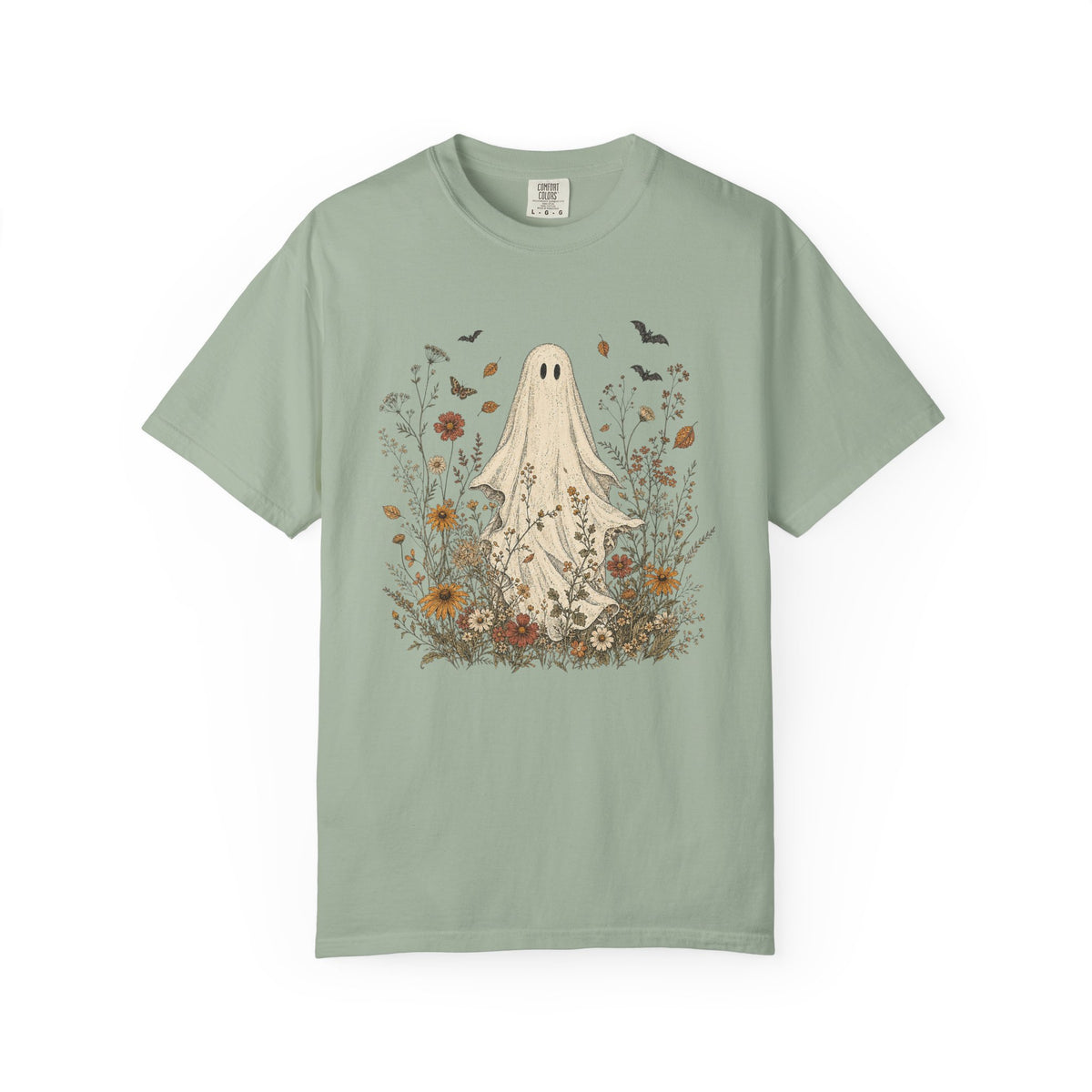 Ghost & Wildflowers — Vintage Halloween Graphic Tee