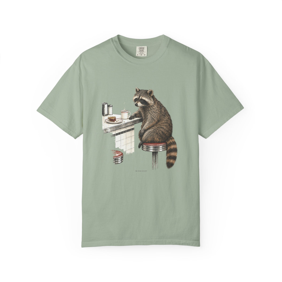 Raccoon at the Diner — Vintage Animal Graphic Tee