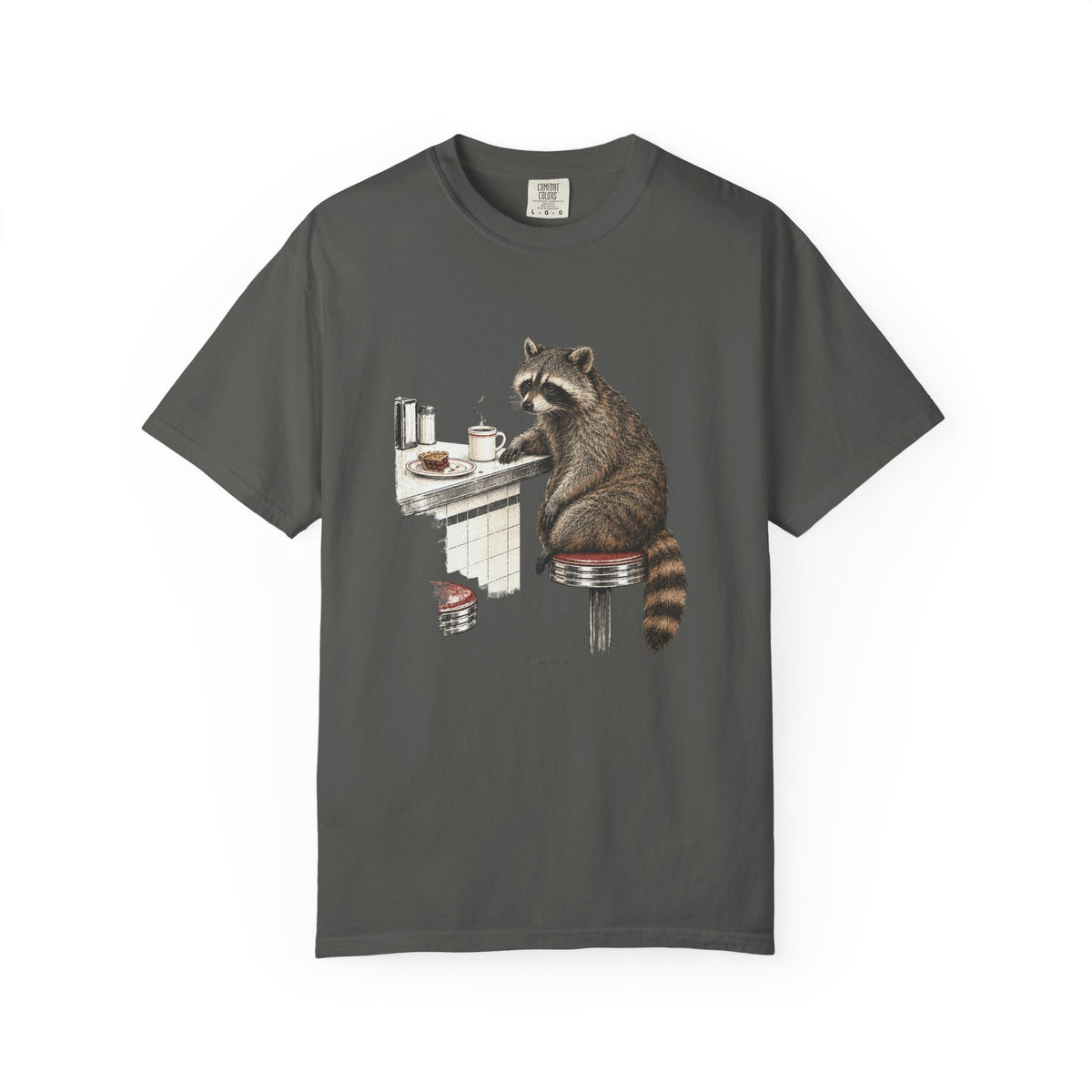 Raccoon at the Diner — Vintage Animal Graphic Tee
